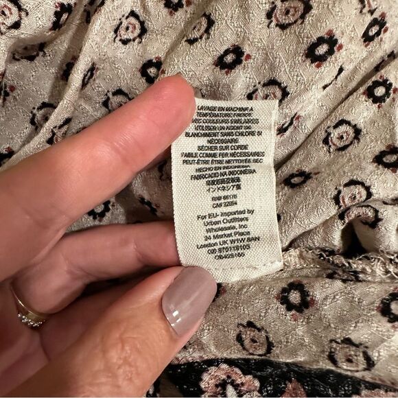 Free People Changing Times boho tunic Womens Small flowy long sleeve top - Picture 9 of 14